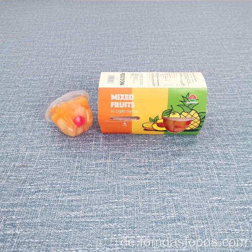 4oz / 113g Snackschüssel OEM-Frucht-Cocktail im Saft